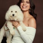 Malavika Mohanan Instagram - It was bring-your-doggo-to-work day 🐶🤍 Zuma’s glam team- @nittigoenka @spacemuffin27 @amaker7