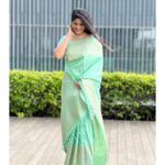 Megha Akash Instagram - Desi girl ✨ #sareelove #newbeginnings #lovelovelove Thank you @storiesinsilk for this beautiful saree 😍♥️ Pc @vavvetiusha