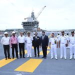 Mohanlal Instagram - Honoured to be onboard India’s 1st Indigenous Aircraft Carrier (IAC), soon to be commissioned as Vikrant, built in Cochin Shipyard Limited, Kerala. After 13 long years of dedicated construction, she sets sail as a true engineering marvel that further fortifies the Indian Navy and speaks volumes about India’s shipbuilding capabilities. I express my heartfelt gratitude for this matchless opportunity, especially to the Commanding Officer, Commodore Vidhyadhar Harke, VSM, and Mr. Madhu Nair, the Chairman & Managing Director of Cochin Shipyard Limited, for their warm reception. Witnessing the unmatched peculiarities of this mean machine urges me to triumphantly salute all the people behind IAC Vikrant, the wonder. May she always be victorious at sea! #IAC #VIKRANT #IndianNavy