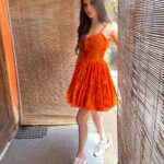 Mouni Roy Instagram - Absolutely no idea about how im twinning with my girl👀!!!!!!!! Of magic & love I guesss!!!!!!!!!!!!! • • • @laurengottlieb My 🍊 dress @labeladitihundia