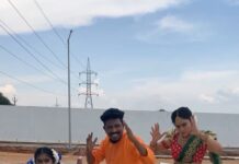 Nandita Swetha Instagram - One with the master himself @alluarjunonline #Ganeshmaster #mahalakshmi . #pushpa #alluarjun #reel