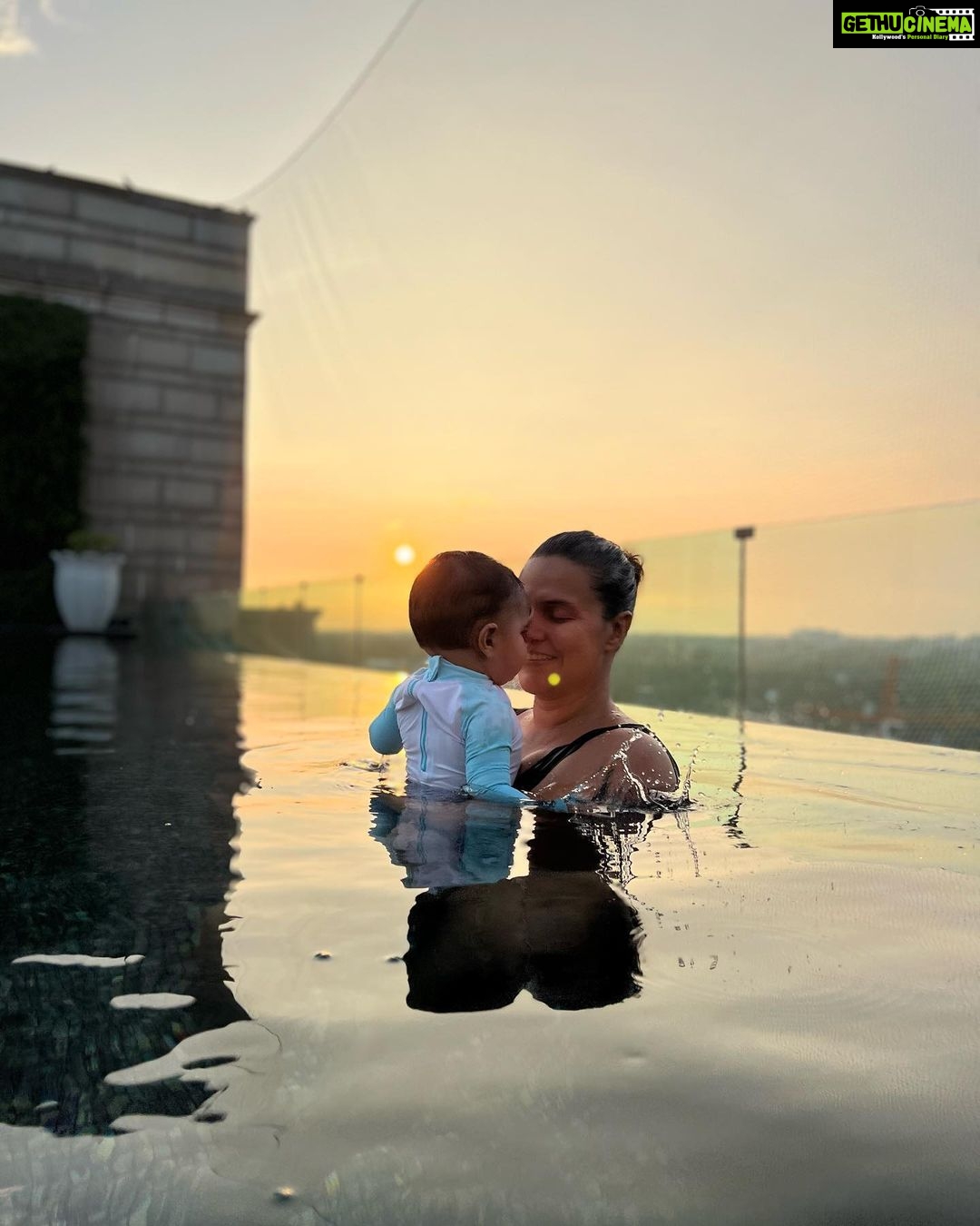 Neha Dhupia Instagram - We reflect ♥️ … our baby boy @guriqdhupiabedi . . . . . . . . . @theleelapalacenewdelhi @theleela