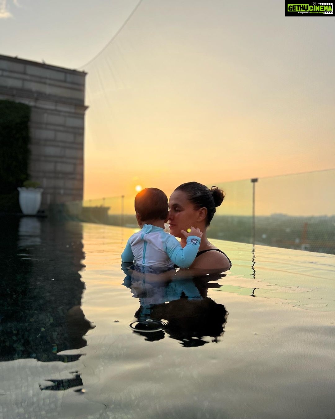 Neha Dhupia Instagram - We reflect ♥️ … our baby boy @guriqdhupiabedi . . . . . . . . . @theleelapalacenewdelhi @theleela