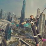 Parvatii Nair Instagram - Living on the edge !! The edge walk was super fun n super scary at the same time . At a height of 220 meters , this really made me feel like m on top of the world !@visitdubai @skyviewobservatory #dubaidestinations #dubai #dubailife #visitdubai Colors by @infinity_skylight Sky Views Observatory