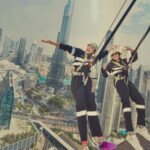 Parvatii Nair Instagram - Living on the edge !! The edge walk was super fun n super scary at the same time . At a height of 220 meters , this really made me feel like m on top of the world !@visitdubai @skyviewobservatory #dubaidestinations #dubai #dubailife #visitdubai Colors by @infinity_skylight Sky Views Observatory