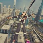 Parvatii Nair Instagram - Living on the edge !! The edge walk was super fun n super scary at the same time . At a height of 220 meters , this really made me feel like m on top of the world !@visitdubai @skyviewobservatory #dubaidestinations #dubai #dubailife #visitdubai Colors by @infinity_skylight Sky Views Observatory