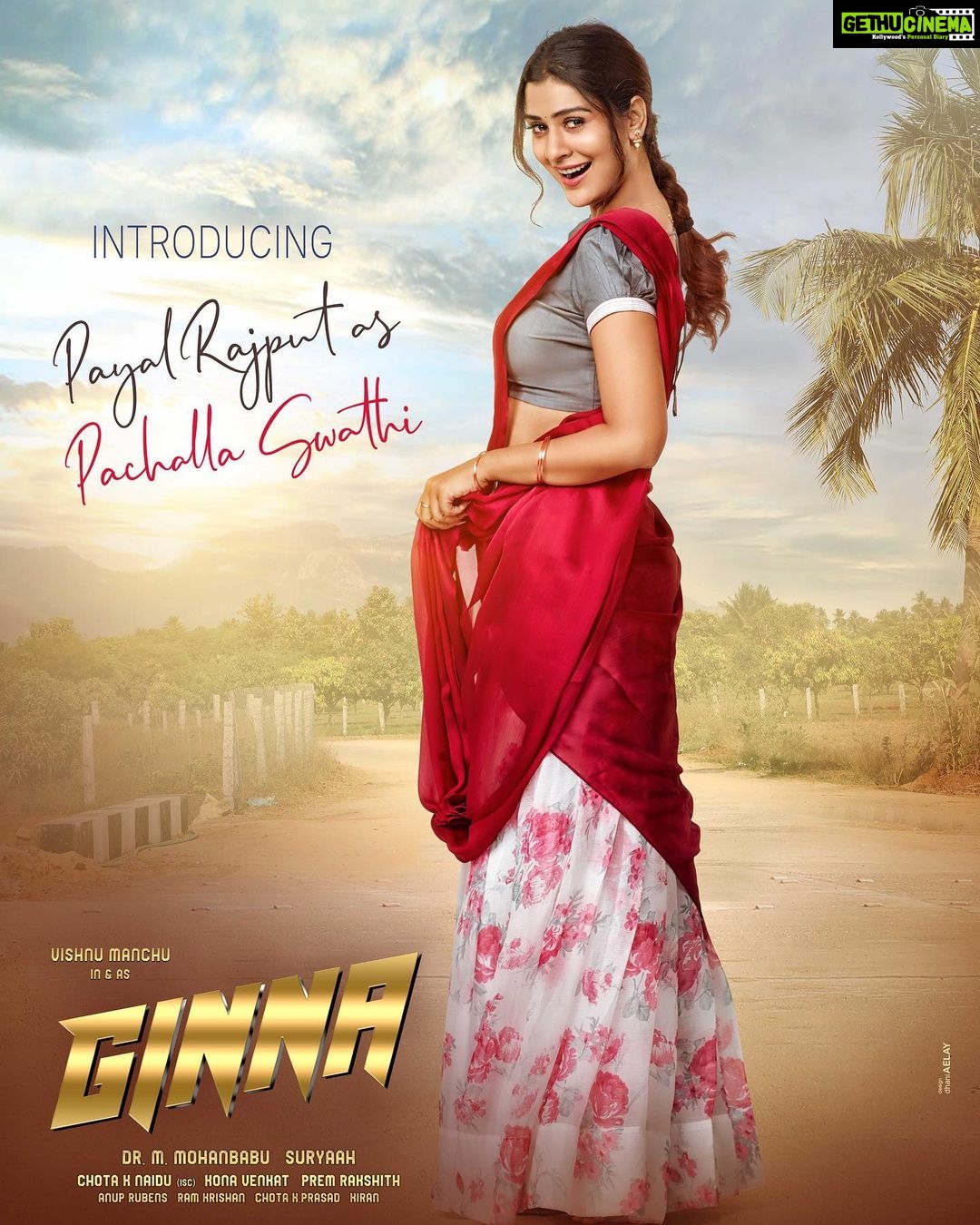 Payal Rajput Instagram - Everyone needs a friend in life who doesn’t let them do silly things alone, introducing @rajputpaayal as “Swathi”, #Ginna’s partner in crime! @vishnumanchu @sunnyleone @konavenkat @anuprubensmusic @eeshaan_suryaah @premrakshith_choreographer #ChotaKNaidu @suniltollywood @ganeshacharyaa @prabhudevaofficial Stylish @aayeshaa.mariam @avaentofficial @24framesfactory