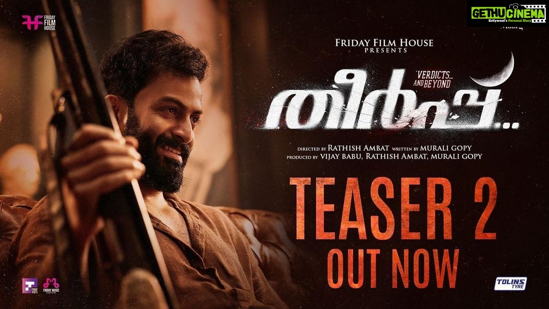 Prithviraj Sukumaran Instagram - #Theerppu teaser 2. https://youtu.be/xvD8O8hH-6Q