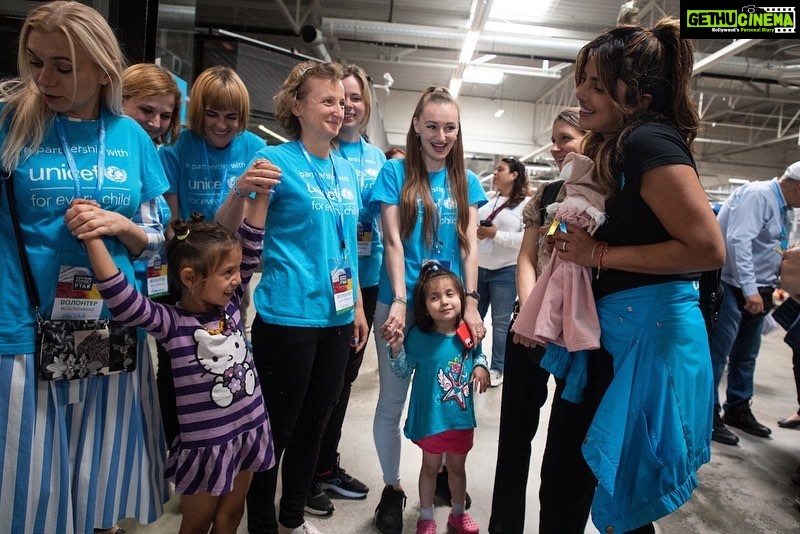 Priyanka Chopra Instagram - An aspect that is not often discussed but is very prevalent in a time of crisis is the psychological impact on refugees. I met with so many women and children who are trying to cope with the horrors they have witnessed in this war. @unicef responded in Poland and in the region by ensuring that teams of psychologists are available to help mothers and children at the Blue Dot centres, the Child Development centres, the Education Hubs and other touch points. One of the most effective tools in helping children regain a sense of normalcy is playful interaction. It sounds so simple, but through play, children can find safety and respite, while also being able to explore and process what is happening in their lives. When children are driven from their homes by war, conflict, or displacement of any kind, access to nurturing relationships with parents, caregivers, and peers are critical buffers to the effects of violence, distress, and other adverse experiences. The kids I met on this mission love working with art. Coffee beans, salts and regular household items are used for art therapy and sensitivity therapy. When they work with different materials, as well as paints and colors, the therapists are able to understand their emotions. In the beginning for example, the children would draw with very dark colors, and over time the colors got brighter. Another example is handmade dolls that I was gifted by Ukrainian children at each Programme I visited with Unicef. Each is unique and is believed to have the power of protection, which these children really need right now as the war is upending the lives and futures of the countries 5.7 million school aged children. 📷 @vtremeau Warsaw, Poland