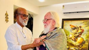 R. Madhavan Instagram - When you get the blessings from a one man industry & the very Legend himself, in the presence of another Legend .. it’s a moment etched for eternity.Thank you for your kindest words and affection #rajnikanth sir. This motivation has completely rejuvenated us. We love you as does the whole  world❤️❤️🙏🙏🙏🚀🚀