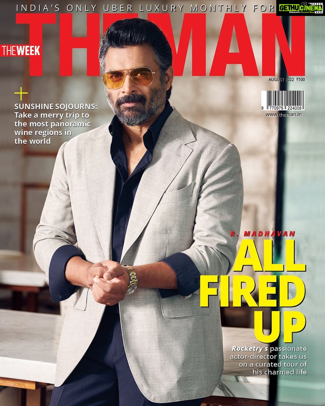 R. Madhavan Instagram - The sky is the limit for our August cover star and actor director @actormaddy, who recently proved his passion for cinema with the stellar film Rocketry: The Nambi Effect. As we welcome the new month, the actor with over 2 decades in the film business, takes us on a curated tour of his charmed life. Stay tuned for his story! . R Madhavan is wearing: Suit and shirt from @osmanabdulrazak, shoes from @louboutinworld, sunglasses from @opiumeyewear . Words: @sonalissociety Photographs: @prabhatshetty Styling: @anishagandhi3 & @rochelledsa Styling assistant: Komal Soni Hair: @bespokesalon_in Make-up: Chitranjan shinde Location: @stregismumbai Artist Reputation Management: @media.raindrop . #rMadhavan #Madhavan #bollywood #augustcoverstar #augustcover #bollywood #bollywoodmagazine #thenambieffect #rocketry #rocketrymovie The St. Regis Mumbai
