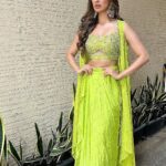 Raai Laxmi Instagram – A dash of desi 💚💚💚
Outfit : @chameeandpalak
Earrings : stylists own
Styled : @trishadjani
Makeup : @vishalcharanmakeuphair