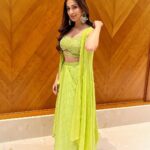Raai Laxmi Instagram – A dash of desi 💚💚💚

Outfit : @chameeandpalak
Earrings : stylists own
Styled : @trishadjani 
Makeup : @vishalcharanmakeuphair