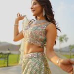 Sakshi Agarwal Instagram - Pretty or not? . Outfit : @styleandsmitten Jewellery : @fineshinejewels Hmua: @pinksndpeaches @bhavii_jn @samikshx . #prettyvibes #lehengalove #weddinginspiration Udaipur - The City of Lakes