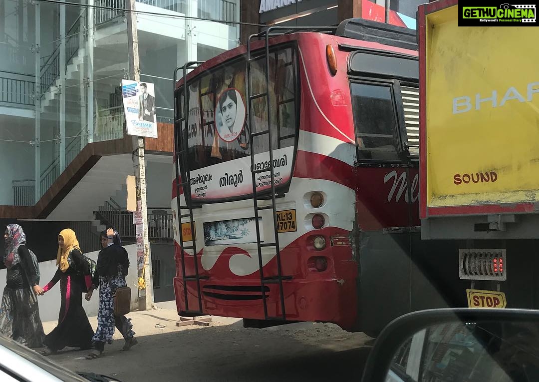 Samyuktha Menon Instagram - Seriously 😳🤗 A bus in her name and her picture on it. #malalayousafzai #malala Valancheri, Kerala, India