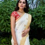 Samyuktha Menon Instagram – Its a special day today. Of new beginnings. Of one step closer to many things I always cherished to achieve as an actor. Embarking on this journey of many firsts, and seeking all the divine blessings.

Clicked by @kalyanyasaswi 
Saree @savetheloom_org 
Jewellery @ttdevassy 
MUA @nehabagga21 
Hair @sadhik314 @fairies_and_brides 
Styled by @raji.raaga09  and @iamsamyuktha_ 

I wear a saree custom woven by weavers on board
Save The Loom’s social impact work across Kerala handloom clusters.  The pure silk kasavu saree is woven in signature Balarampuram traditional techniques. Painstakingly processed and handwoven by 41 year old Binu Kumar, who comes with a 22 year weaving experience.

This exclusive saree with paisley motifs is dual sided and can be worn from either sides. The weaving is done using a traditional bamboo reed, enabling a distinct shine and texture.

#balarampuram #handlooms #silk #keralakasavu #savetheloom #keralahandloom #weavers #saree #indianhandloom #handmade #handloom #artisans #handcrafted #socialimpact #fabricofthenation #womenempowerement #communityimpact #welfare #kaithari #textiles #indianfashion #luxury