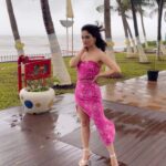 Sandeepa Dhar Instagram - #bts Rainy, Windy Day; almost got swept up 🫠🤯 @shaurya_bajpai @varsshatilokani @shru_birla @tanzire.co #reelsinstagram #photoshoot #pink #ootd