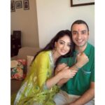 Sandeepa Dhar Instagram - Holding his hand since always....Forever. #HappyRakshaBandhan #wegoteachothersback +++++++++++++++++++++++++++ Outfit @gopivaiddesigns @6degree.store @shru_birla