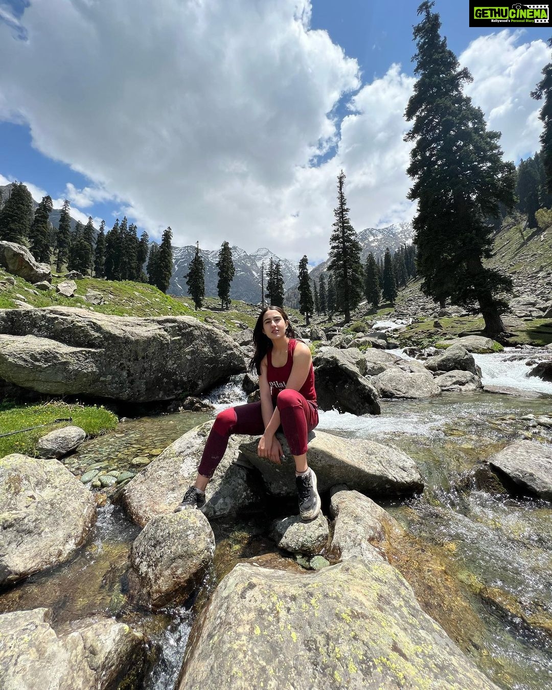 Sara Ali Khan Instagram - Kashmir Ki Kali 🌺 Is back to your Gali 🔆🌙 Now trekking par Main Chali 🏔 Pahalgam