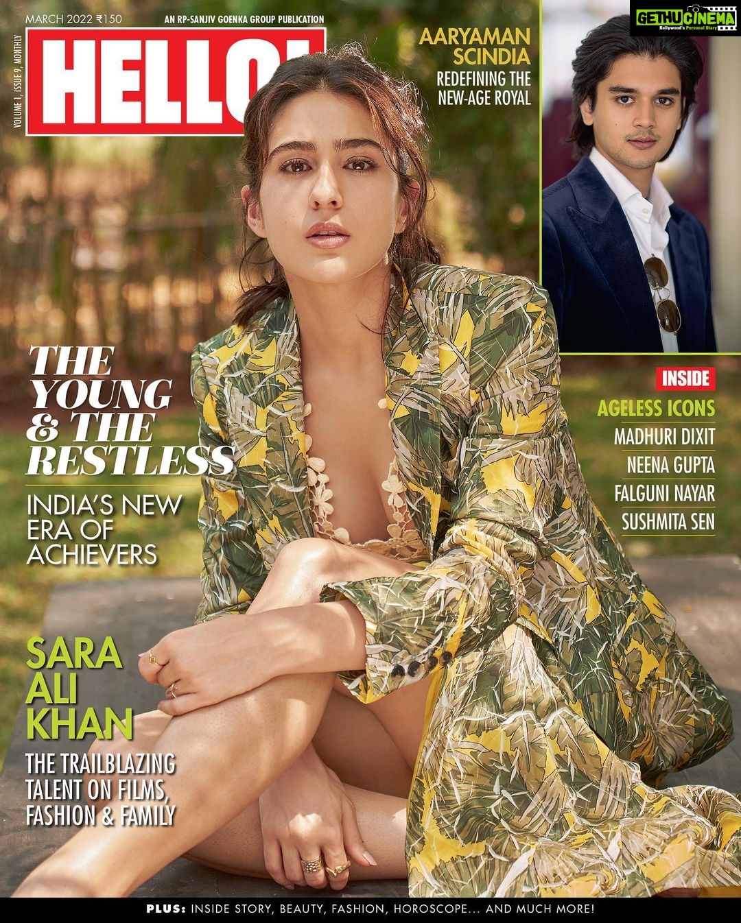 Sara Ali Khan Instagram - Hello Hello 👋 @hellomagindia 📸: @rohanshrestha 💄: @florianhurel 👗: @lakshmilehr 🎶: @parthmangla