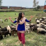 Sara Ali Khan Instagram - बकरी चराना 🐐 ट्रैक्टर चलाना🚜 Was it just photo ka bahana? 📸 Or Sara wishing it was a different zamana? 🌾🌳 Chakia, Uttar Pradesh