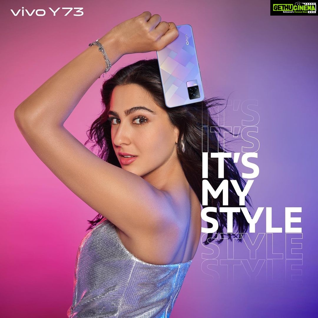 Sara Ali Khan Instagram - I am super excited for the launch of the slim and stylish #vivoY73 🔥 And why shouldn’t I be?? 💁🏻♀️🙋🏻♀️ Wait till 10th June, 12 PM and you shall see 👀 Then we can all say Yippeee 🙌 #ItsMyStyle @vivo_india