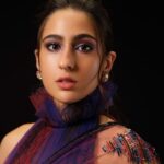 Sara Ali Khan Instagram - 💜🪩🪐🎆 👗: @manishmalhotra05 💄: @florianhurel 💇‍♀️: @the.mad.hair.scientist