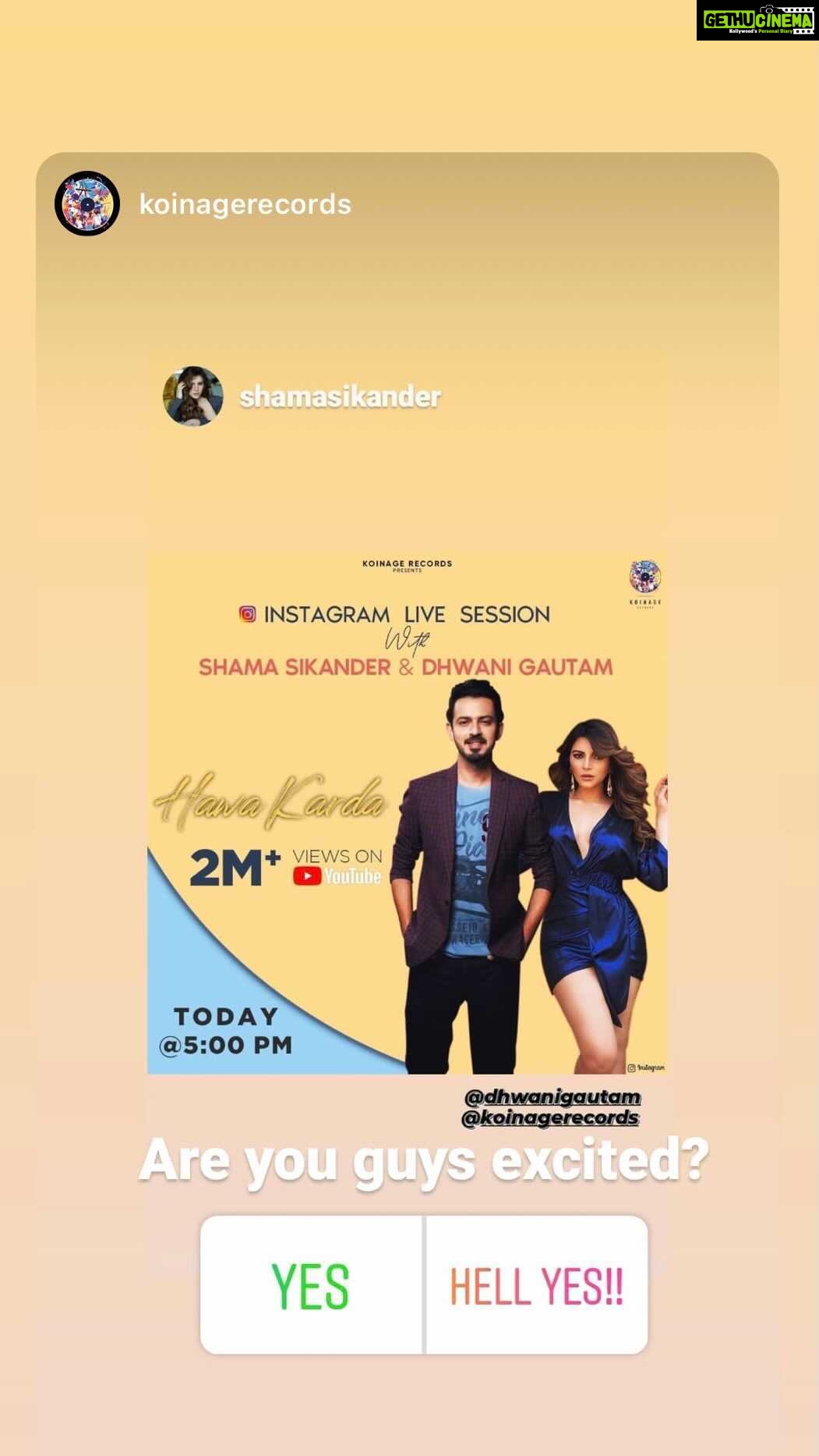 Shama Sikander Instagram - Watch this amazing, fun session with my video director @dhwanigautam 🙌🏻