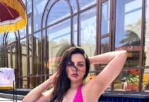 Shama Sikander Instagram - Hello Summer…☀️🌻👙🍉🕶 . . Swimsuit:- @house_of_nm . . . #hot #summer #bikini #pink #photoshoot #picoftheday #swimsuit #love #fashion #shamasikander