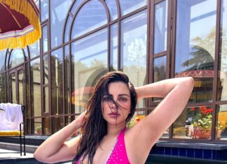 Shama Sikander Instagram - Hello Summer…☀️🌻👙🍉🕶 . . Swimsuit:- @house_of_nm . . . #hot #summer #bikini #pink #photoshoot #picoftheday #swimsuit #love #fashion #shamasikander