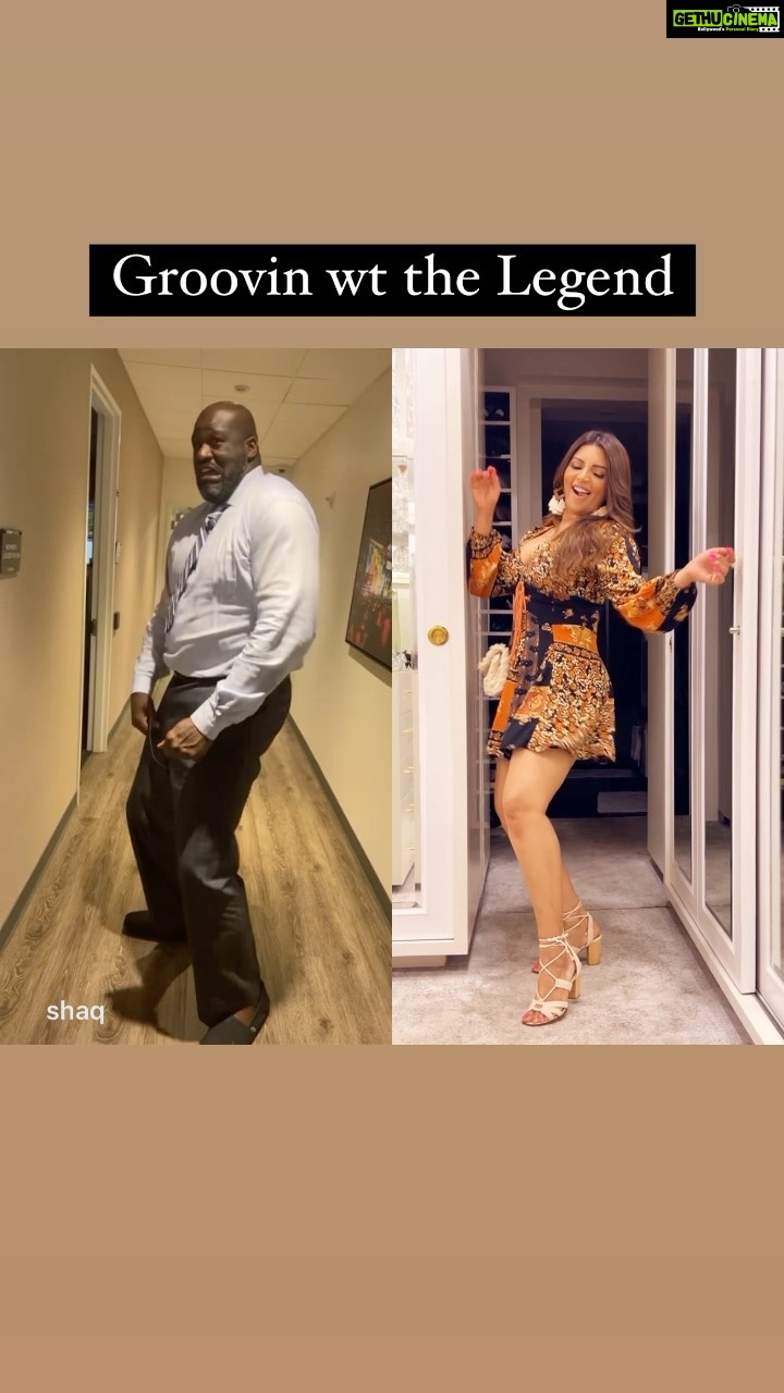 Shama Sikander Instagram - Groovin with the legend himself @shaq 💪🏻💪🏻💪🏻