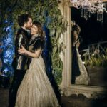 Shama Sikander Instagram - A night that shall always be remembered…. So much love so much gratitude 😇🙏🏻🙏🏻 . . @jamesmilliron . . Shot By:- @theweddingstory_Official Dress By:- @niveditasaboocouture Jewellery-:@niveditasaboocouture @karishma.joolry Make Up By:- @kanika.world Hair By:- @hairbyrajabali Decoration:- @birju.c.gariba @sunainasingh_12 Wedding planning:- @noureenmorani @karansoorma Wedding invitation-: @puneet_gupta_invitations . . #jamsham #sangeetnight #party #bridetobe #newjourney #dance #fun #friends #family #togetherness #love #life #happiness💕 #blessed #gratitude #fashion #wedding Goa