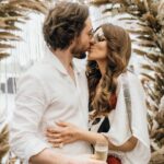 Shama Sikander Instagram - Let Love Flow 🤍🤍🤍 . . @jamesmilliron . . . Shot By:- @theweddingstory_Official Dress By:- @souniagohil Make Up By:- @kanika.world Hair By:- @hairbyrajabali Decoration:- @birju.c.gariba @sunainasingh_12 Wedding planning:- @noureenmorani @karansoorma . . #jamsham #welcomelunch #party #bridetobe #newjourney #togetherness #love #life #happiness💕 #blessed #gratitude #fashion #wedding Goa