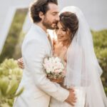 Shama Sikander Instagram - WHOLE.. 🧿💍🤍 . . @jamesmilliron . . Shot By:- @theweddingstory_Official Dress By:- @millanova @niveditasaboocouture Jewellery:- @amisukhadia Make Up By:- @kanika.world Hair By:- @hairbyrajabali Decoration:- @birju.c.gariba @sunainasingh_12 Wedding planning:- @noureenmorani @karansoorma Wedding invitation:- @puneet_gupta_invitations . . . #jamsham #finally #loveofmylife #isaidyes💍 #couplegoals #bride #goa #desitinationwedding #love #life #together #blessed #happiness💕 Goa