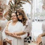 Shama Sikander Instagram - Let Love Flow 🤍🤍🤍 . . @jamesmilliron . . . Shot By:- @theweddingstory_Official Dress By:- @souniagohil Make Up By:- @kanika.world Hair By:- @hairbyrajabali Decoration:- @birju.c.gariba @sunainasingh_12 Wedding planning:- @noureenmorani @karansoorma . . #jamsham #welcomelunch #party #bridetobe #newjourney #togetherness #love #life #happiness💕 #blessed #gratitude #fashion #wedding Goa