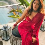 Shama Sikander Instagram - As you all voted for the saree picture on my IG story.. Here it is...😇 . . . #beautiful #saree #red #love #mashaallah #blessed #myfansmyfamily #respect #support #positivevibes #inspiration #loveyourself #shamasikander #happiness #positivevibesonly Mumbai, Maharashtra