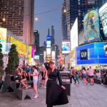 Sherin Instagram - My experience in New York was a mix of 😍 and 😭. #sherin #newyork #travel #timessquare #fashion #black #styling #pleatedskirt Times Square