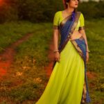 Shraddha Das Instagram - Dhee 14 Village theme look 🙈 Never done it,but was fun Half saree designed and stitched by @shrutiigclothing Jewellery: @shrutiigclothing , Bangles: @stylekarmaa , @anayah_jewellery Hair : @hair_by_vaibhavi_ Make up : @hareshwarp Shot by @ekorphotography #halfsaree #villagegirl #dhee #dhee14 #villagetheme #hyderabad #shraddhadas Hyderabad India