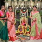 Sneha Instagram - Varalaksmi pooja ! Of course with friends and family. @geetuevents @geetuhautecouture @prasanna_actor @ashokarsh @vyshalisundaram_hairstylist #varalakshmipooja #goddesslakshmi #frndslikefamily #beautifulmemories #blessings #familytime