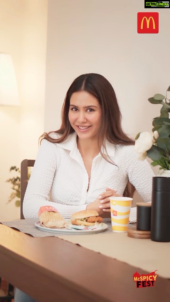 Sonam Bajwa Instagram - Guys are you up for a Mcspicy š¶ challenge? If yes, then use the hashtag #McSpicyFest and make your Mcspicy tongue twister video today! Follow simple steps: - Take a few bites of the McSpicy Range Burger/Wrap - Try saying the tongue twister: Sally says serve me some spicy snacks. So we say, score some spicy snacks and saucy saves the day at the McSpicy Fest. - Use the #McSpicyFest #McDonaldsInIndia #McSpicy #Challenge #Participatenow #Reels and tag @mcdonaldsinindia. Visit your nearest McDonaldās in North and East India and grab your free sprite with every McSpicy productš„¤š