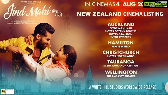 Sonam Bajwa Instagram - Cinema listing for Canada, UK, Australia, Newzealand, USA, UAE Overseas advance booking is open so grab your tickets now ❤️ Jind Mahi 5th August