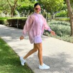 Sunny Leone Instagram - Take a walk with me? Hehe Outfit by @salmonstretch Styled by @hitendrakapopara Assisted by @tanyakalraaa