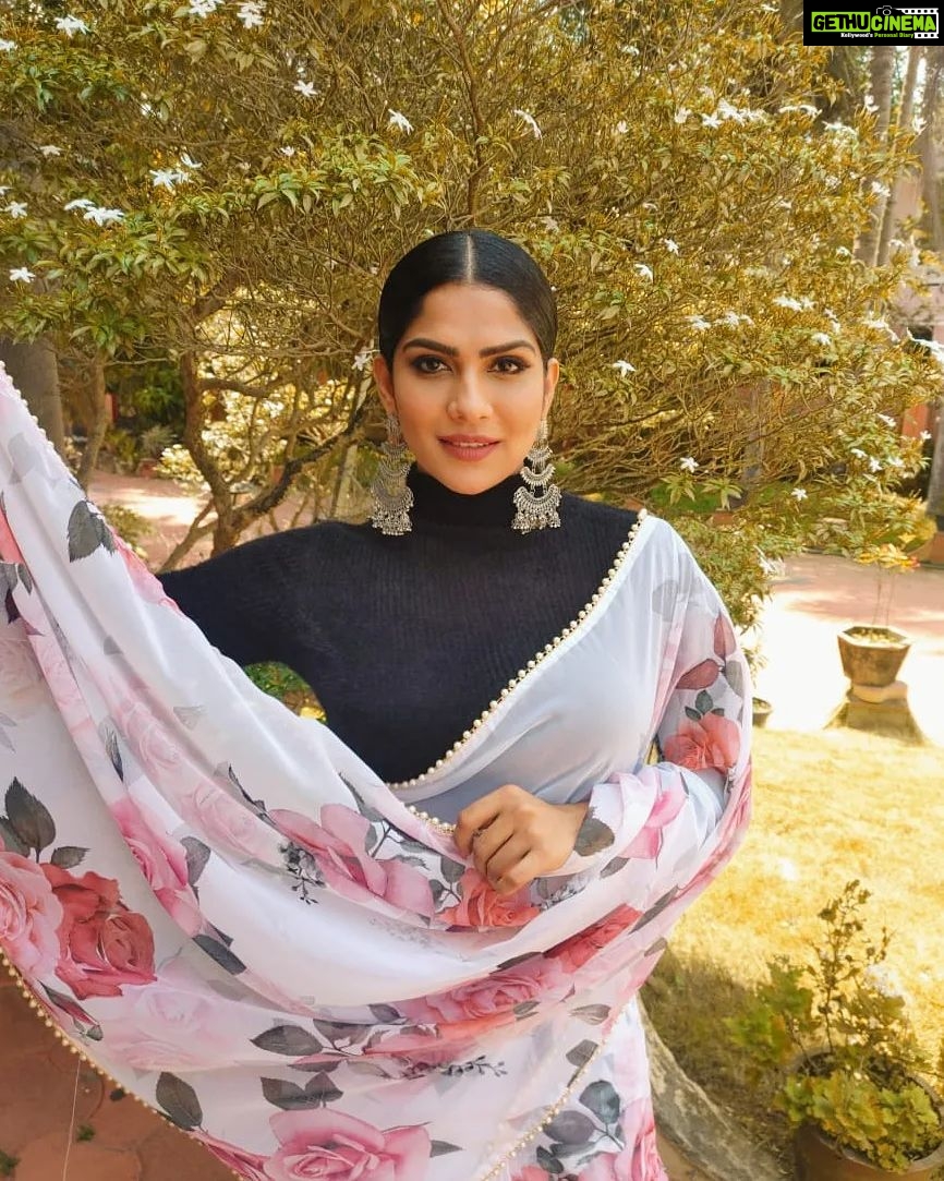 Swasika Instagram - Just some floral saree Vibes !๐ธ Makeup : @rosepetalsbridalmakeup Styling : @rashmimuraleedharan Saree : @rashmi.muraleedharan Blouse : @ladies_planet_ #swasika #swasikavj #redcarpet #amritatv #malayalamactress #floralsareelove #sareelove #saree