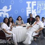 Swasika Instagram - IFFK Kochi Times with a bunch of people who have the same love for cinema.❤ @geethi_sangeetha @_tiny_tom_ joby @kukkuparameshwaran @edavelababu #iffkkochi #iffk #iffk2022 #swasikavj #swasikavijay