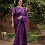 Swasika Instagram - A garden of purple is always in bloom . Makeup : @abilashchickumakeupartist Stylist : @rashmimuraleedharan Costume : @zoul_designz Ornaments : @salato_kottakkal Photography: @abi_fine_shooters #swasika #swasikavj #sareelove #purple #purplelove #malayalamactress