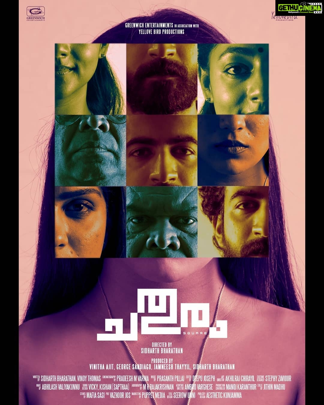 Swasika Instagram - Happy to be a part of another beautiful movie , " Chathuram" by Director @sidharthbharathan under Greenwich Entertainments and Yellowbird Productions. @roshan.matthew @santhybee @alancier @chathuram_square #swasikavj #swasika #chathuram #chathurammovie #chathuramposter #movieposter #malayalammovie #sidharthbharathan #roshanmathew #santhybalachandran