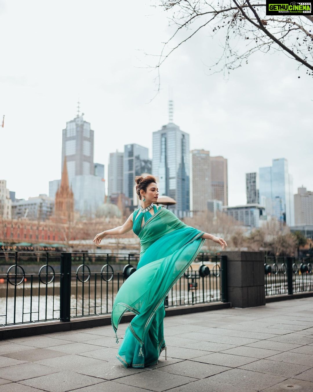 Tamannaah Instagram - Miss B in her Bollywood avatar💃🏻 #missbinmelbourne #iffm @iffmelbourne Outfit - @taruntahiliani Earrings - @anayah_jewellery Ring - @inezeofficial Stylist - @stylebyami with @tanyamehta27 Hair and Make up - @florianhurel Genz Digital Tadka- @prathacanser_03 Managed by- @gunjanchandwani Photographer- @louis_amal