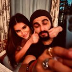 Tara Sutaria Instagram - When we’re not busy being Villains, we’re busy being absolute buffoons. Presenting our alter ego’s - Ami and Timi Masi. 👯‍♀️ And yes… the cheek pinching is a saga. 💁🏻‍♀️ @arjunkapoor