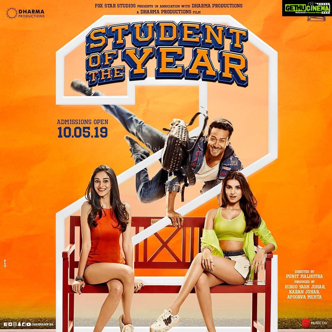 Tara Sutaria Instagram - Can’t wait to get this started!! #SOTY2Trailer OUT TODAY AT NOON!😍 @karanjohar @apoorva1972 @tigerjackieshroff @ananyapanday @punitdmalhotra @dharmamovies @foxstarhindi @zeemusiccompany