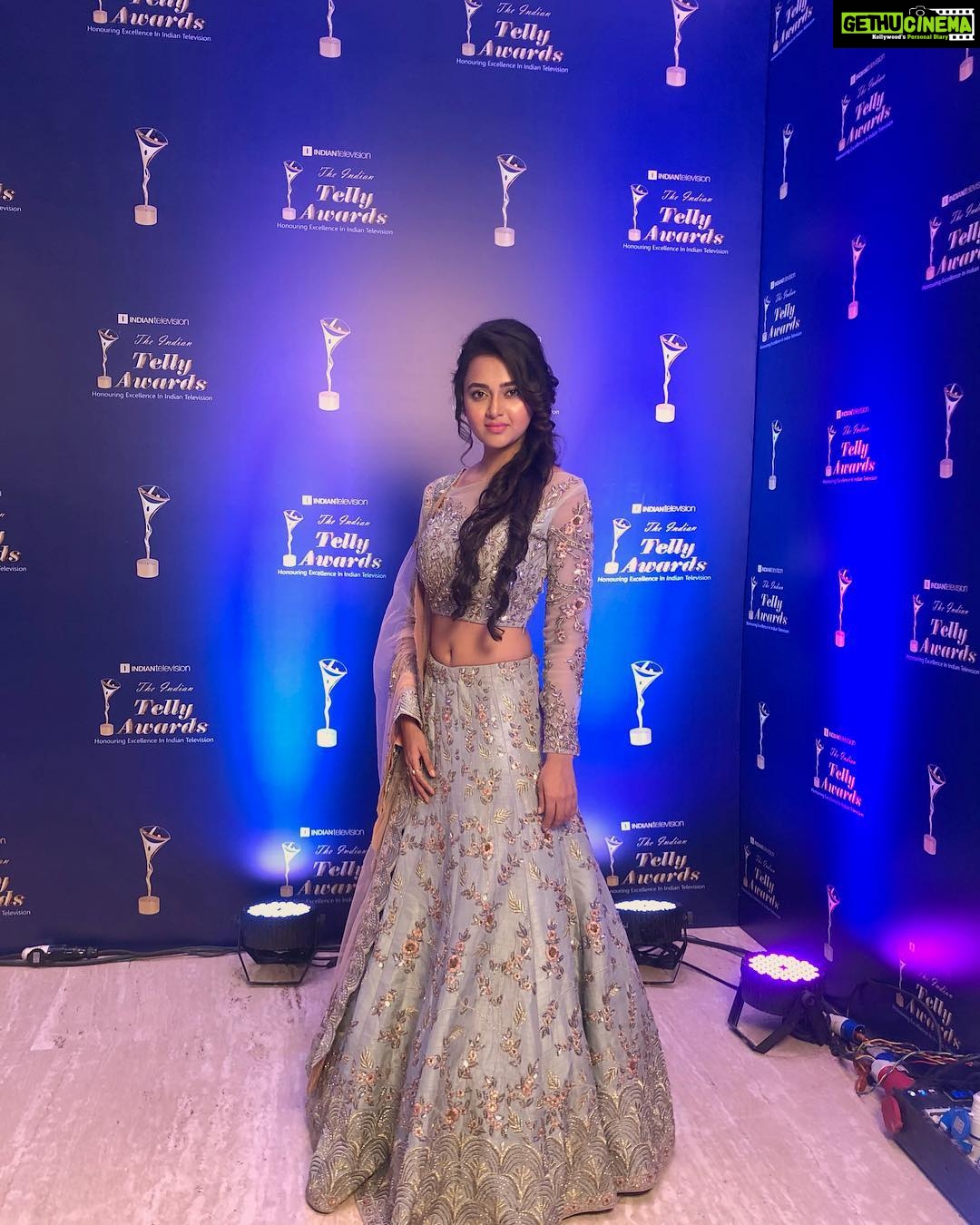 Tejasswi Prakash Instagram - #rare . . Outfit by - @Youngberry_official Styled by- @styledbyamit #loveforindianwear #awards
